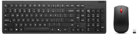 Lenovo Wireless KEYB/Mouse US, 4X31R64453 | Inklusive kabelloser Maus, Nano-Empfänger und Batterien zum Tippen, Navigieren und Büro