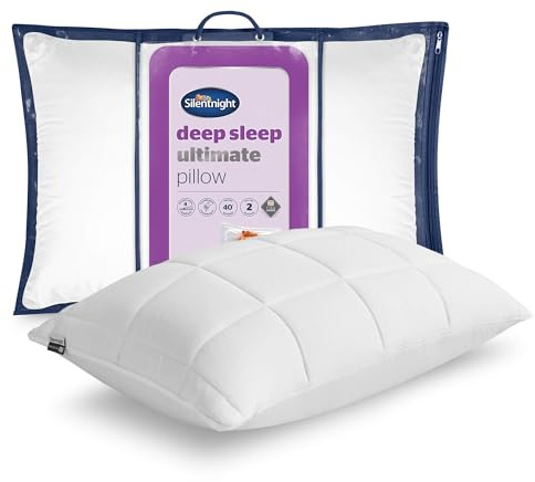 Silentnight Deep Sleep Ultimate Pillow - Luxurious Comfort Down-Like Fibadown Fibres and Soft Cosy Quilted Cover - Bouncy & Plump Bed Pillow for Side Sleepers - Head and Neck Support - Hypoallergenic