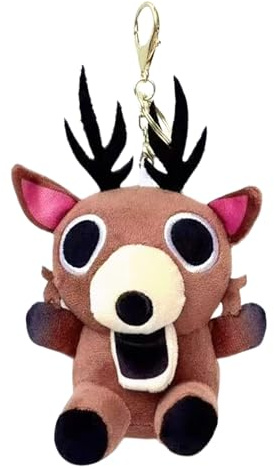 99 Nights In The Forest - Porte-clés - 20 cm - Peluche plus douce - Inspirée par le jeu - Porte-clés - Figurine d'horreur - Figurine d'élan - Ornements pour fans - Objet de collection (marron)