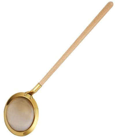COOPHYA Schiumarola per Preservare Brodi e Salse in Inossidabile con Manico in Legno Colino a Maglia Utensile Multiuso per Cucina per Varie Preparazioni