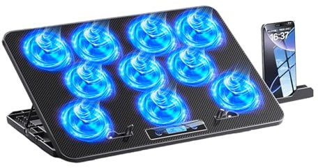 HDOYTXXM Raffreddatori per Laptop ergonomici RGB per dispositivi Gioco Supporto Universale da 14-17, 3 Pollici Migliora trasferimento Calore Costruzione in Metallo Raffreddatori per Laptop