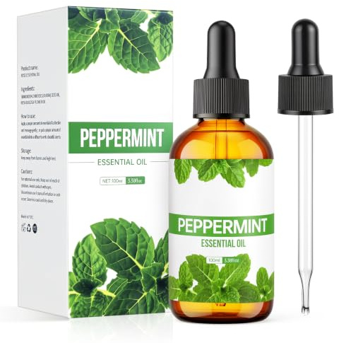 AOOSA Eteriska Oljor Mynta, 100ml Naturliga Eteriska Oljor | Fräsch ren doftolja för luftfuktare diffusor för hemlagad tillverkning av badpumpar, tvål och ljus