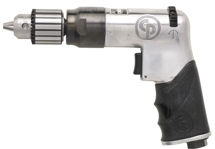 Chicago Pneumatic CP789R-42 - Air Power Drill, 3/8 Inch (10mm), Reversible, Keyed Chuck, Aluminum Housing, Pistol Handle, 0.43 HP / 320 W, Stall Torque 1.8 ft. lbf / 2.5 NM, 4200 RPM, Home Improvement