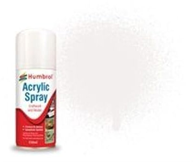 Humbrol Gloss Spray Paint - AD6022 No 22 White 150ml - Model Paints for Plastic Kits, Fast-Drying Modelling Paint for Crafting Surfaces Including Plastic, Fabric, Glass, Wood & Metal Models