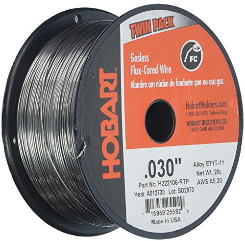 Hobart H222106-RTP 0.030-Inch 4-Pound E71T-11 Flux-Cored Welding Wire, Value-Twin Pack