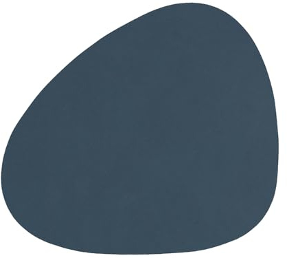LindDNA Glasuntersetzer Curve Recyceltes Leder Nupo Dunkelblau, Maße: 11cm x 13cm, 982494