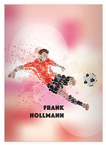Kartenkaufrausch 16 personalisierte, Frische Fußball Kicker DIN A5 Grundschul Hefte mit coolem Fußballspieler in rot Kontrastlineatur 1