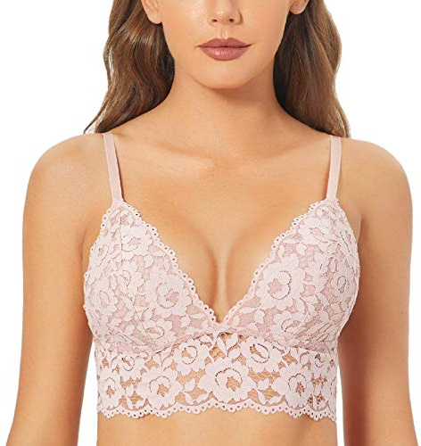 DOBREVA Femme Soutien-Gorge Dentelle Coussinet Amovible Bralette sans Armature