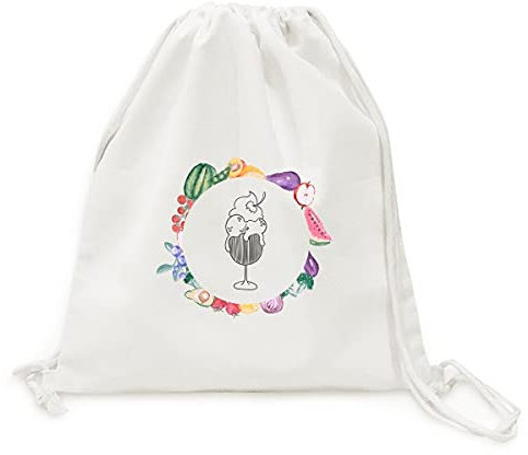 Beauty Gift contour noir cherry coupe de glace Sac en tissu pliable à sangle pour fruits et légumes