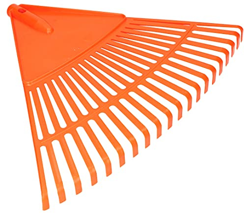 KOTARBAU® Rastrillo Jardín - Plástico - 20 Dientes - Naranja - sin Mango - Rastrillo para Césped - Rastrillos - Ligero Y Resistente - Herramienta para Jardinería