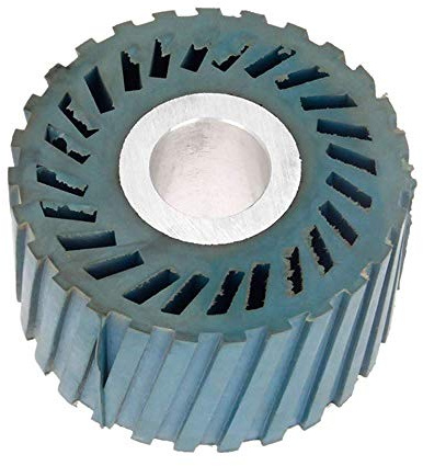 Rueda de contacto de goma con ranuras sólidas de 86 * 50 mm para lijadora de banda, pulido y biselado, rueda abrasiva, banda abrasiva, ranurada de 86x50x25 mm