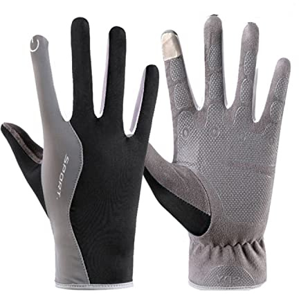 Moonlove Thin Touchscreen Driving Gloves for Men Women, Summer Breathable Touch Screen Cycling Anti Slip UV Protection Full Finger Mittens Outdoor Sports Work Gloves for Camping Climbing Hiking