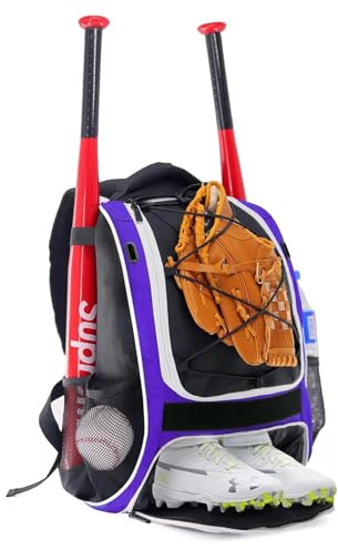 WOLT Youth Baseball Backpack Softball Tball Bag with Shoes Compartment
