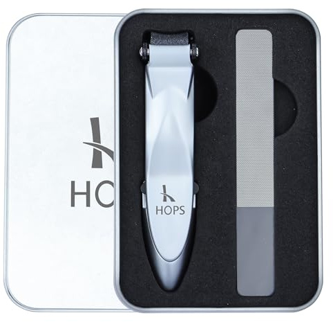Nagelknipser mit Feile und Auffangbehälter - Nagelknipser Set in Geschenkbox, für Fingernägel und Fußnägel, Nagelknipser groß, Nail clipper, Edelstahl, Geschenke für Frauen und Männer