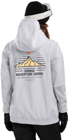 SIROKO - Veste de Snowboard avec Poche Kangourou pour Femme W3-W Lhotse - XL - Gris