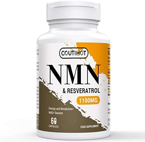 1100mg NAD & Trans-Resveratrol Capsules with 50mg Black Pepper Extract - Nutrient-Rich Blend - Gluten-Free, Non-GMO (60 Count (Pack of 1))