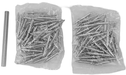 Double Head Baseboard Nails, 100Pcs Skirting Thread Nails for Secure Fixing, Metal Double End Nails with Sleeve Tube for Seamless Nail Gun Compatibility