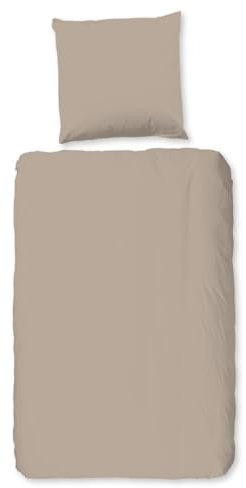 Good Morning Biber Bettwäsche Simply Pure | natürlich 100% Baumwolle | Bettwäsche Set Oeko-Tex® hautfreundlich, atmungsaktiv, kuschelig weich & warm | mit Reißverschluss 135 cm x 200 cm sandbeige