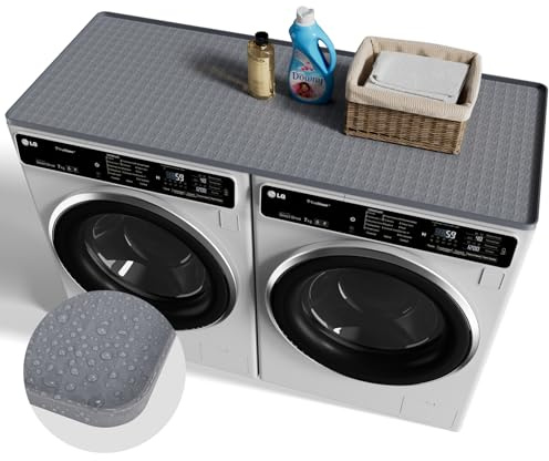 DOVEKERY Encimera de secadora de ropa 130 x 65 cm, 1 pieza de silicona para lavadora y secadora fundas superiores, alfombrilla antideslizante impermeable para lavadora cocina