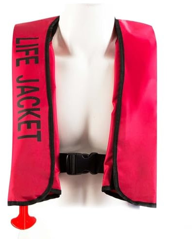 Giubbotto di Salvataggio for Adulti, Giubbotto Salvagente con Fischietto Integrato e Cintura Regolabile for Sport Acquatici Unisex(Red)