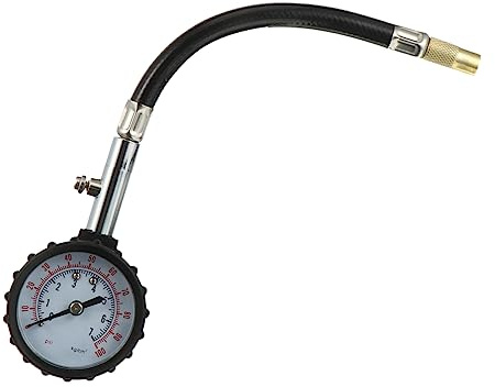 SOPOTUTU Manomètre de Pression des Pneus à Tube Long, Testeur Haute Précision, Fiable, pour Moto et Contrôle des Pneus, Cuivre et Aluminium