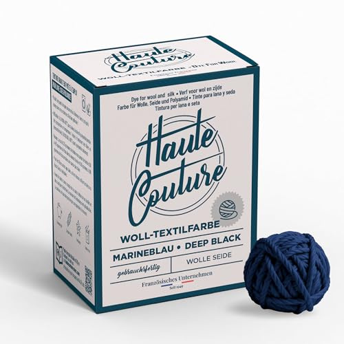 Colorante per Tessuti Speciale Lana Blu Marino – Haute Couture – 300 g Tutto-in-Uno – Tintura per Tessuti a Mano – Lana & Seta – Tinta per Vestiti - Certificato Oeko-TEX