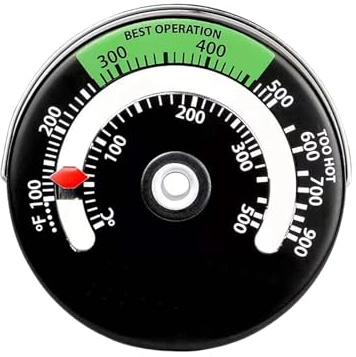 1 Stück Magnetische Ofen Thermometer Kaminofen Rohr Thermometer Messgerät für Holz Schornstein Rohr Ofen Temperaturmesser