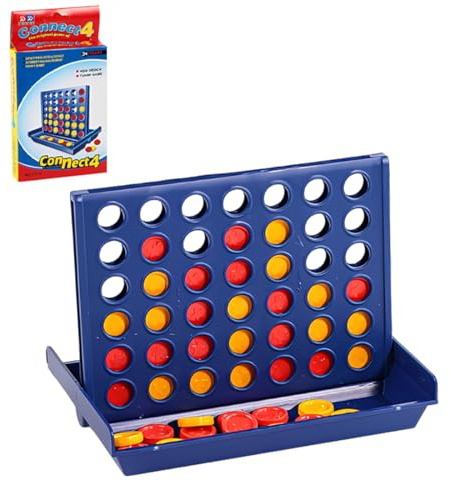 CEJAS 1 Stück Mini Vier Gewinnt Set, 4 Gewinnt Plastik,4 in Einer Reihe Reihe Vertikales Brettspiel,Strategiespiel für 2 Spieler Pädagogische Spielzeuggeschenke für Kinder & Erwachsene