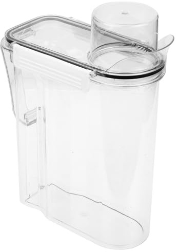 HANABASS Contenedor Detergente Lavadora de Plástico Tapa Transparente y Escala, Organizador Multipropósito para Almacenamiento en Lavandería y Hogar