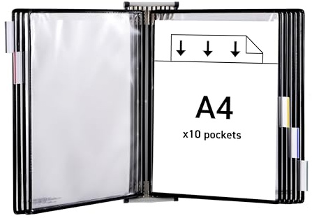 Djois, 414107 – Metall Wandsystem A4, Antireflex, 10 Sichttafeln, Schwarz