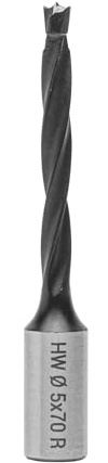 ENT 22281 Tappborr i hårdmetall, skaft (S) 10 mm, diameter (D) 5 mm, NL 43 mm, SL 20 mm, L 70 mm, Höger