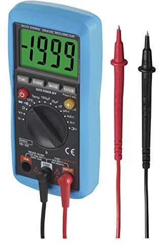 EMOS Digitaler Multimeter mit Messspitzen, Reduktion und Sonde, AC/DC Spannungsprüfer, Volttester, Spannungstester, Multimeter mit Memory, und Batterien