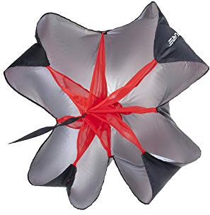 Pure2Improve Bremsfallschirm, schwarz/rot, 125cmx125cm, Einheitsgröße