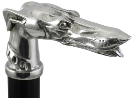 CAVAGNINI, Eleganter Gehstock für ältere Männer und Frauen für Zeremonien – Adler – Hergestellt in Italien – Ältere Dame – Mit Holz- und Zinngriff – Ideal für Weihnachten – Modell Windhund