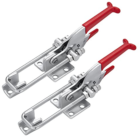 Accessbuy Heavy Duty Large Toggle Clamp Latch,2000Lbs Holding Capacity,Self-Lock U-Bolt Adjustable Latch for Tire Carrier,Industrial EquiIpment,Boxcar,Smoker Lid and More 7.87 Inch (2Pack)