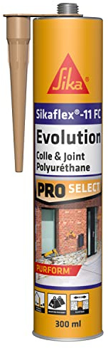 Sikaflex 11 FC Evolution Beige, Mastic-colle multi-usages, haute performance pour joints et collages, mastic intérieur et extérieur, mastic polyuréthane PU, 300ml