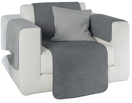 Erwin Müller Sesselschoner, Sesselauflage, Überwurf Matera 3-TLG. grau/Silber Größe 50x200 cm - weich, temparaturausgleichend, atmungsaktiv, mollige Wärme