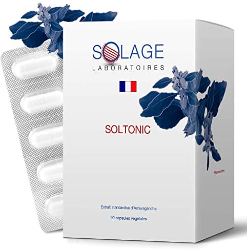 ASHWAGANDHA Haute Concentration - Ginseng Indien Anti Stress Contre Anxiété - 90 capsules de Withania Somnifera Vegan - Laboratoires Français SOLAGE