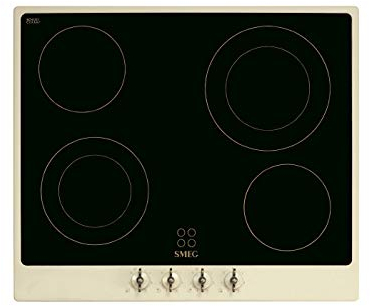SMEG Coloniale-Piastra di Cottura in vetroceramica, Vetro, Nero