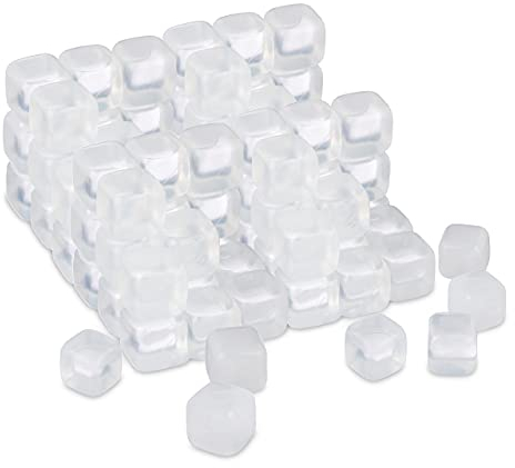 Relaxdays Reusable Ice Cubes Pack of 24 Cubetti XXL da Ghiaccio Riutilizzabili, Set da 24, Refrigerante in Plastica, per Bevande, Feste, Trasparenti, unità