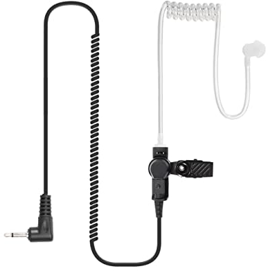 Hoornie® Ohrhörer Schallschlauch mit 3,5mm Klinke - transparent inkl. Halteclip und 10x Ohrstöpsel - Kopfhörer Headset für Funkgeräte