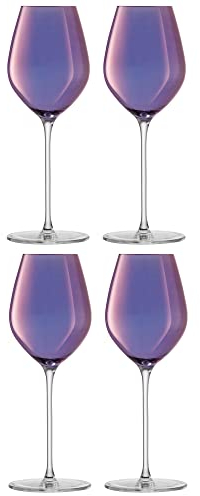 LSA Aurora Champagne Tulip Glass 285ml Polar Violet | Set of 4 | Hand Painted Glassware | AR06
