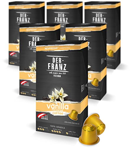 Capsules de café compatibles Nespresso, 6 x 10 Capsules, aromatisé à l‘arôme Vanille