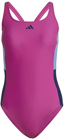 adidas Donna Colourblock Swimsuit, Lucid Fuchsia/Blue Fusion/Victory Blue, 36