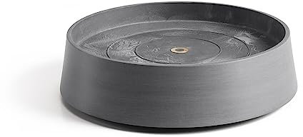 ECOPOTS Sottovaso arrotolabile per vaso da fiori Oslo 45 grigio rotondo – Diametro interno 35 cm/esterno 41 cm – Piattino con ruote per vaso di piante, rullo per piante, sottopentola per interni ed