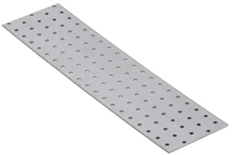 Piastre di giunzione piatte zincate perforate, 400 mm x 100 mm, staffe in metallo per legno, spessore 2 mm, acciaio PP16 (confezione da 1)