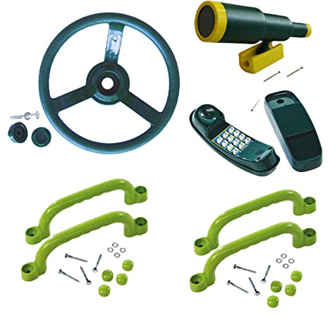 Luwecf Outdoor Garden Toy Playground Toy Set Kids Play House Accessories Outdoor Tree House Accessories Telescope Steering Wheel for Playground Treehouse for Kids Children Boys Girls Gift, A