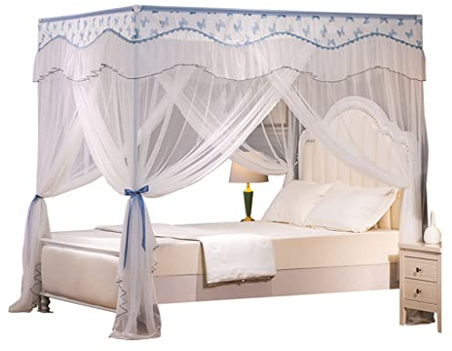itonc Bett Vorhang Bett Baldachin Haushalt Boden Typ Mit Metall-Stand -, Wind-Und Staubdicht Schlafzimmer Bett Baldachin, Einfach zu Entfernen Und Zu Waschen (Farbe : A1, Größe : 180X220X200Cm)