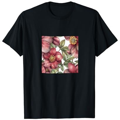 Motif aquarelle de fleurs hellébore T-Shirt