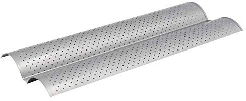 Fabater Bandeja para Hornear Bandeja para Pan Francés Perforada de Acero Inoxidable con 2 Ranuras para el Hogar (732)